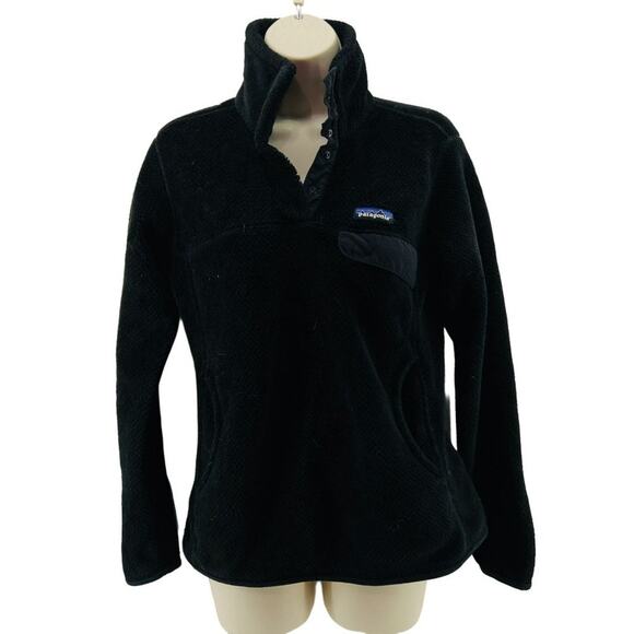 Patagonia Re-Tool Snap T Fleece Black Pullover Womens Size Small S - Picture 2 of 10